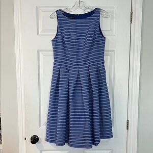 Anne Klein Navy and Light Blue Midi Dress